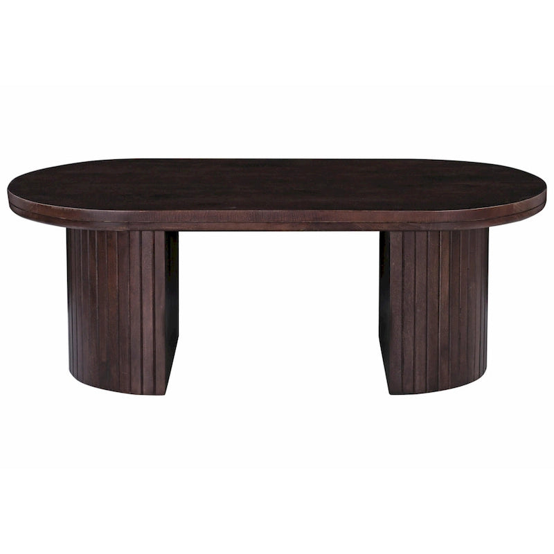 Tavolino ovale Geneva 51 pollici in legno marrone