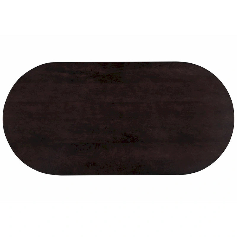 Tavolino ovale Geneva 51 pollici in legno marrone