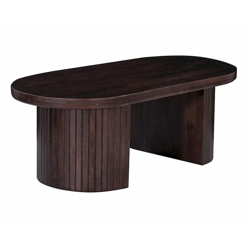 Tavolino ovale Geneva 51 pollici in legno marrone