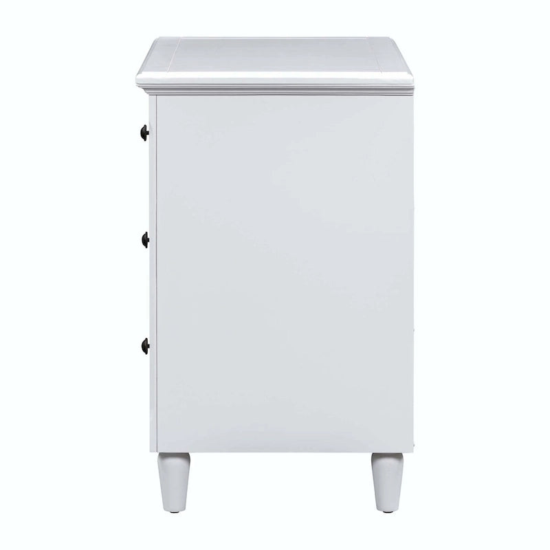 Comodino a 3 cassetti in legno