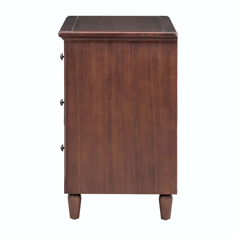 Comodino a 3 cassetti in legno