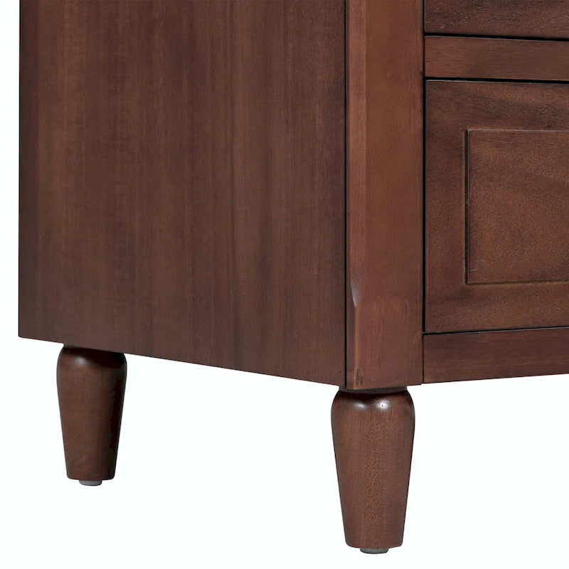 Comodino a 3 cassetti in legno