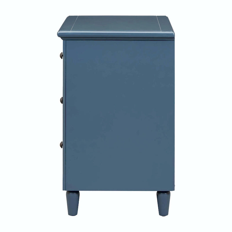 Comodino a 3 cassetti in legno