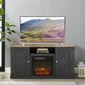 Supporto TV da 54 pollici color carbone per TV fino a 60 pollici con caminetto elettrico