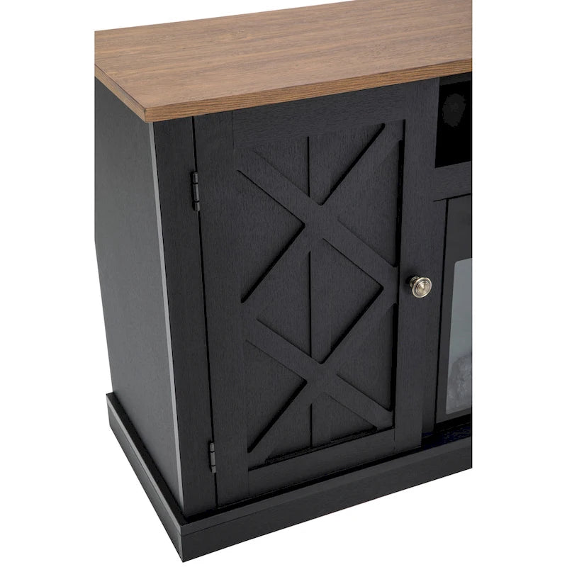 Supporto TV da 54 pollici color carbone per TV fino a 60 pollici con caminetto elettrico