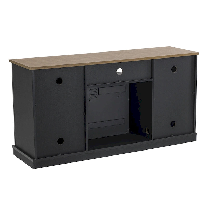 Supporto TV da 54 pollici color carbone per TV fino a 60 pollici con caminetto elettrico