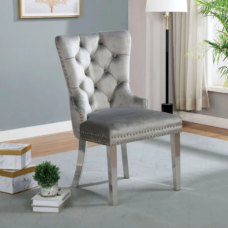 Set tavolo da pranzo Lemm Contemporary in metallo grigio, 5 pezzi, di Furniture of America