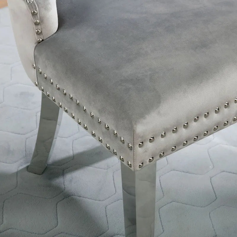 Set tavolo da pranzo Lemm Contemporary in metallo grigio, 5 pezzi, di Furniture of America