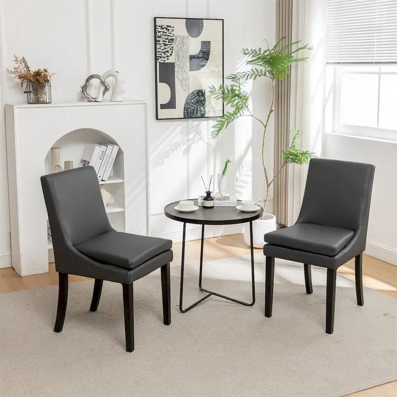 Sedie da pranzo moderne con gambe in legno massello (set da 2)