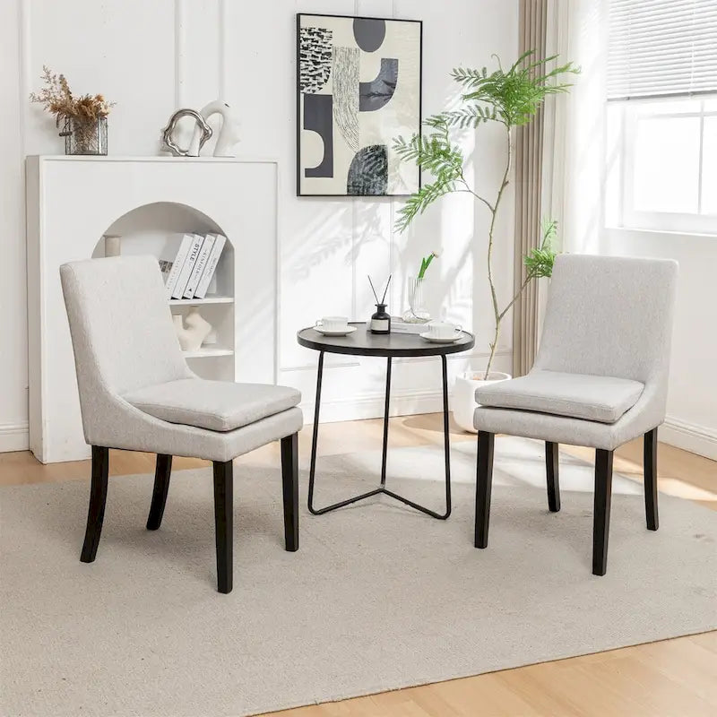 Sedie da pranzo moderne con gambe in legno massello (set da 2)