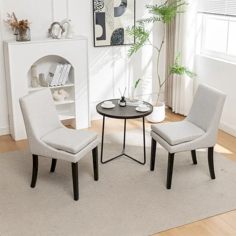 Sedie da pranzo moderne con gambe in legno massello (set da 2)
