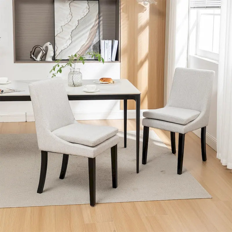 Sedie da pranzo moderne con gambe in legno massello (set da 2)