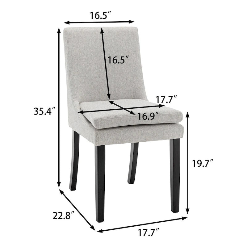 Sedie da pranzo moderne con gambe in legno massello (set da 2)