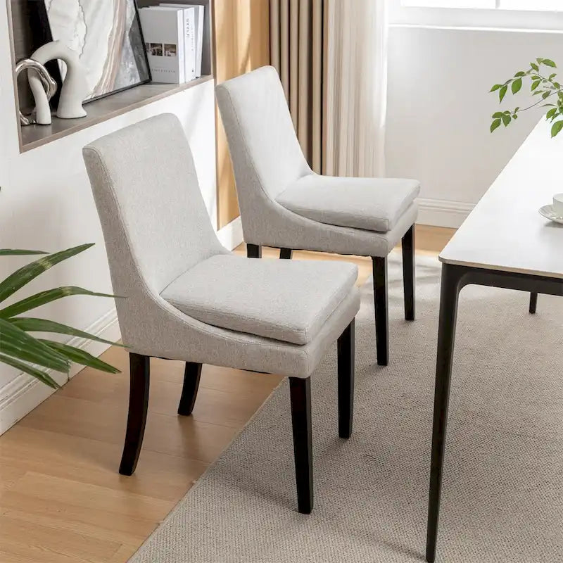 Sedie da pranzo moderne con gambe in legno massello (set da 2)