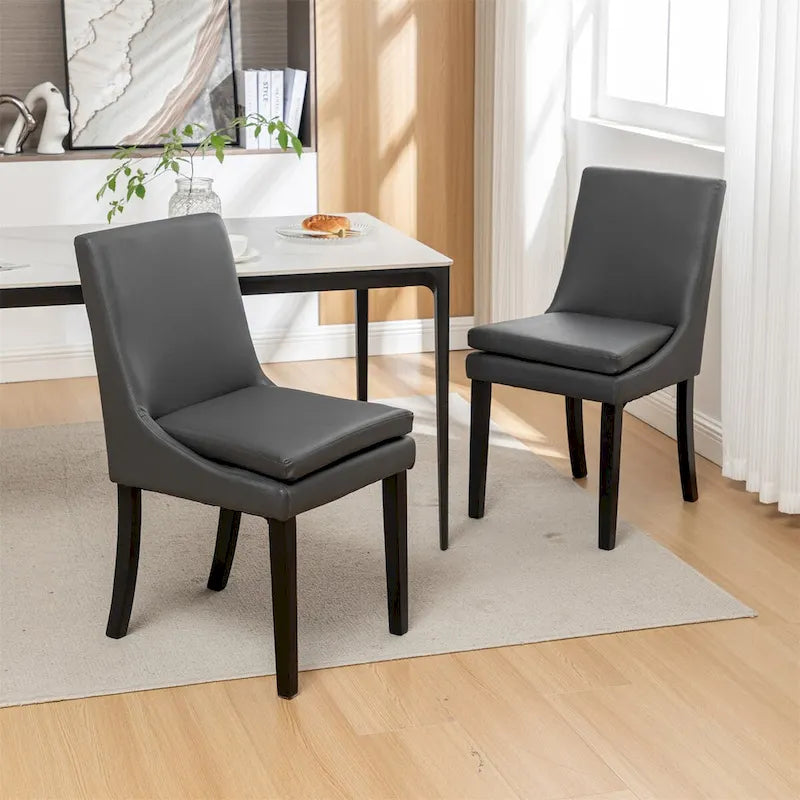 Sedie da pranzo moderne con gambe in legno massello (set da 2)