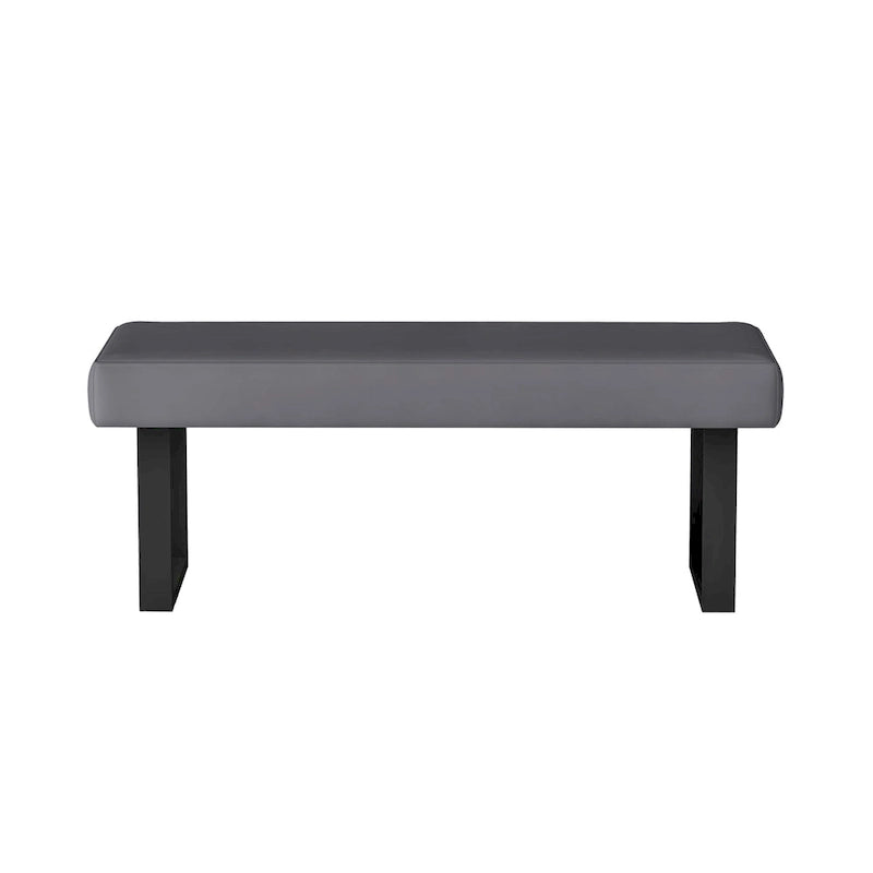 Panca imbottita Somette Lillian Gray con gambe in acciaio