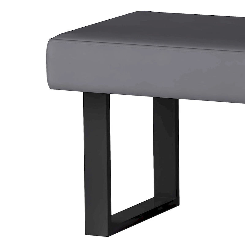 Panca imbottita Somette Lillian Gray con gambe in acciaio