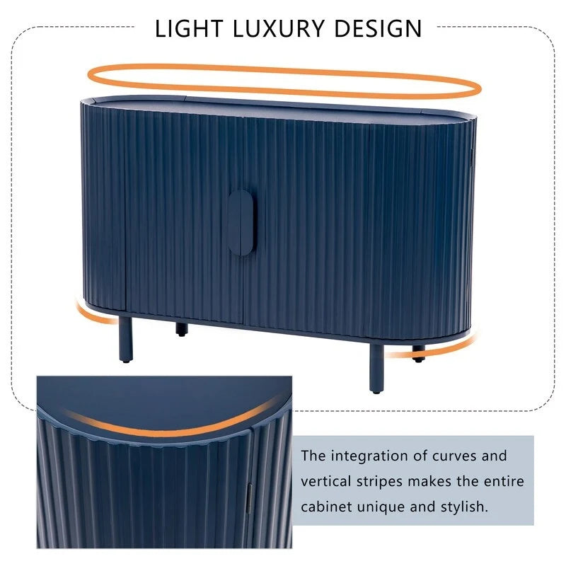 Credenza di lusso leggera con ripiani regolabili e ampio spazio di archiviazione