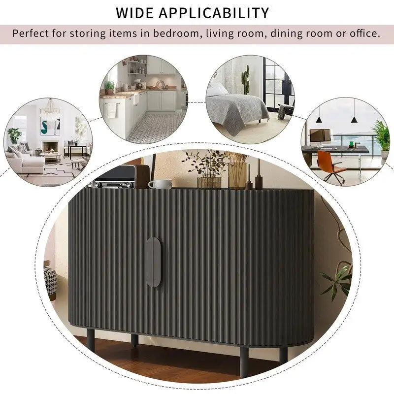 Credenza di lusso leggera con ripiani regolabili e ampio spazio di archiviazione