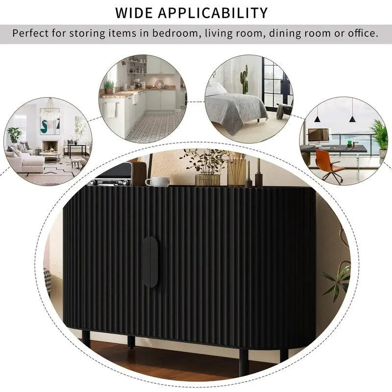 Credenza di lusso leggera con ripiani regolabili e ampio spazio di archiviazione