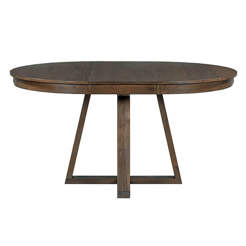Set da Tavolo 5 Pezzi Stile Vintage, Tavolo da Pranzo Rotondo Allungabile 42-58 con 4 Sedie da Pranzo Imbottite