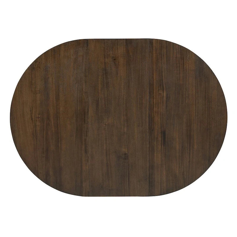 Set da Tavolo 5 Pezzi Stile Vintage, Tavolo da Pranzo Rotondo Allungabile 42-58 con 4 Sedie da Pranzo Imbottite