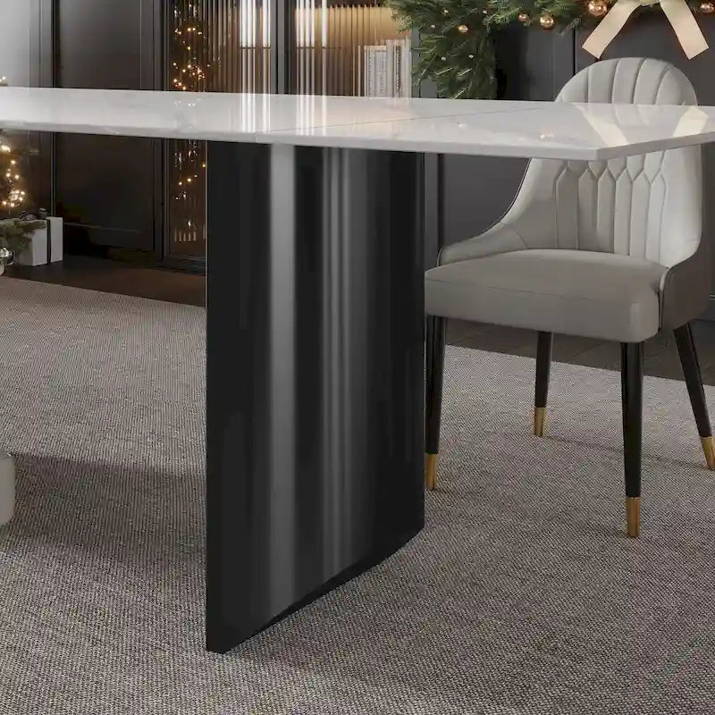 Set da pranzo da 9 pezzi: tavolo allungabile in pietra sinterizzata da 240 cm con 8 sedie