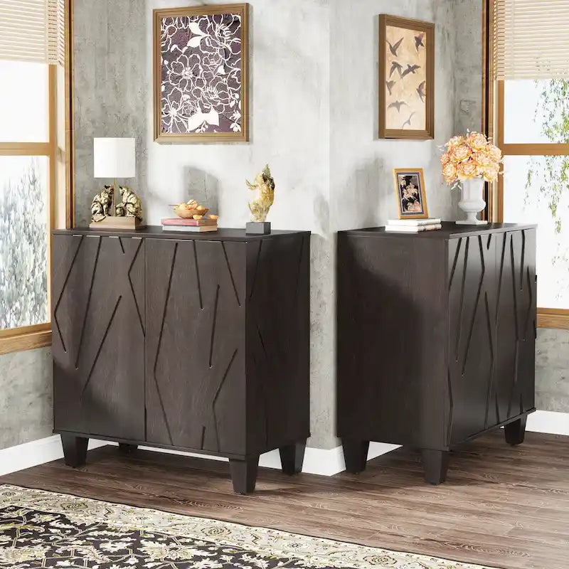 Credenza da 55 pollici, mobile buffet in legno con ripiano regolabile