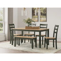 Tavolo da pranzo Signature Design by Ashley Gesthaven con 4 sedie e panca (set di 6)