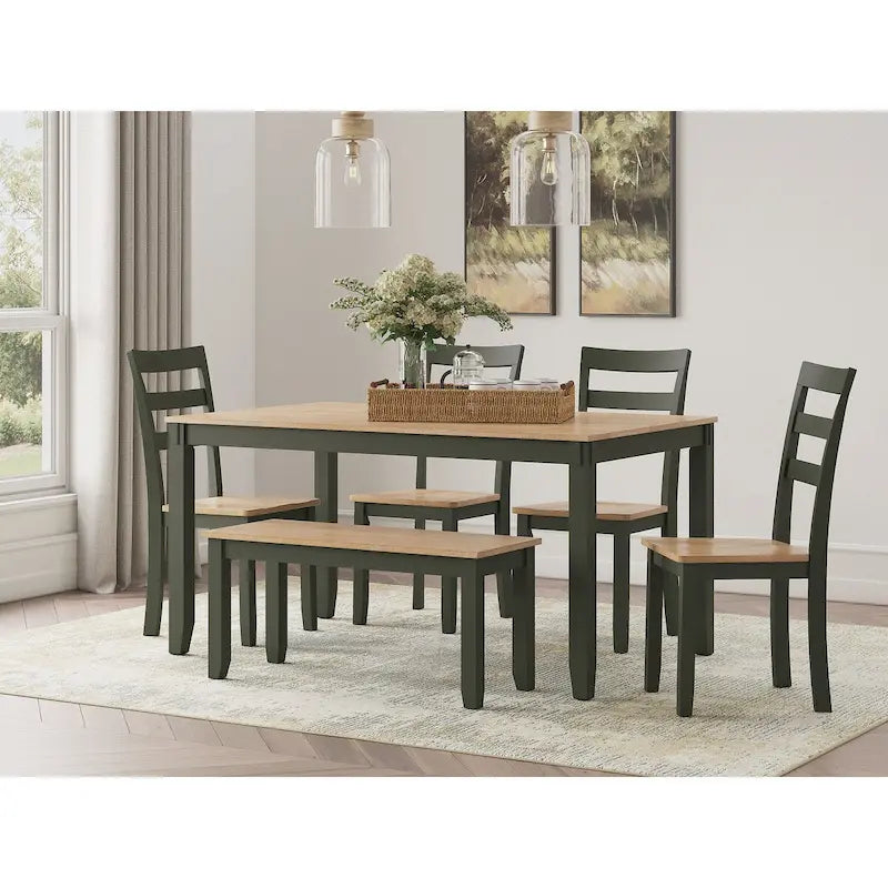 Tavolo da pranzo Signature Design by Ashley Gesthaven con 4 sedie e panca (set di 6)