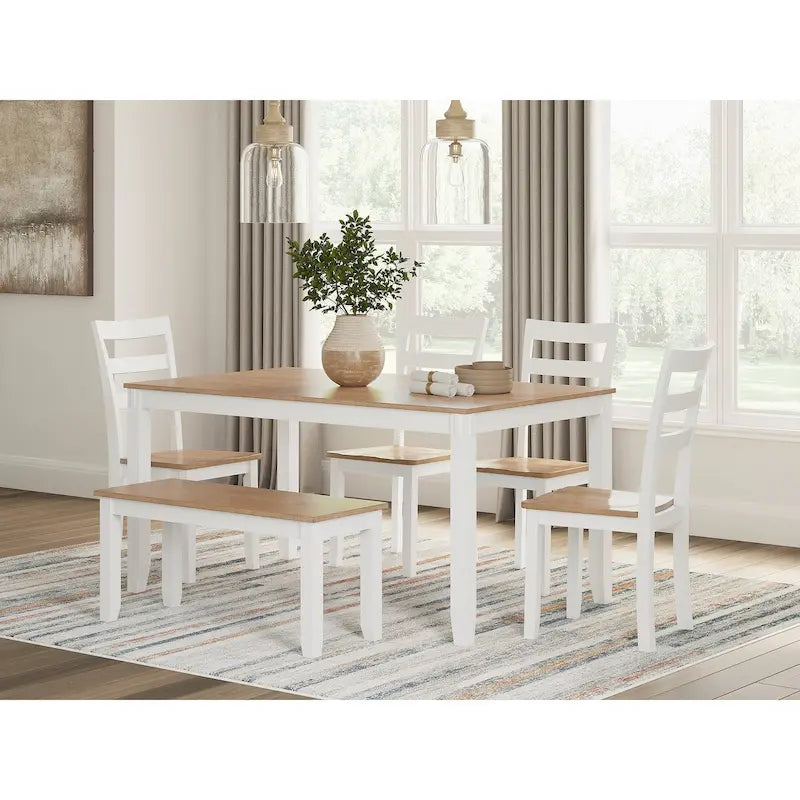 Tavolo da pranzo Signature Design by Ashley Gesthaven con 4 sedie e panca (set di 6)