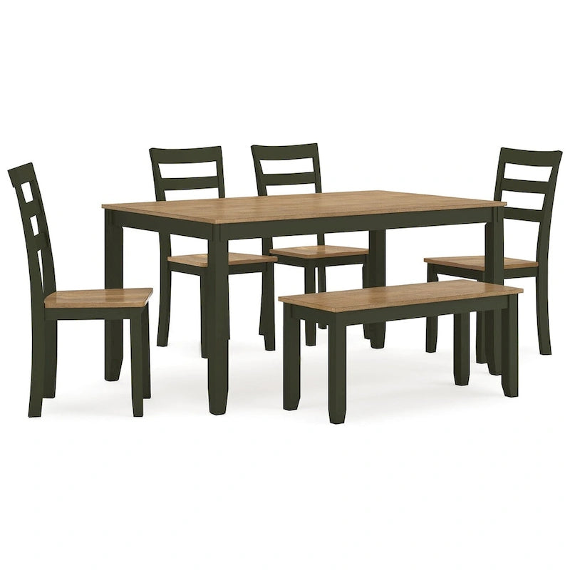 Tavolo da pranzo Signature Design by Ashley Gesthaven con 4 sedie e panca (set di 6)