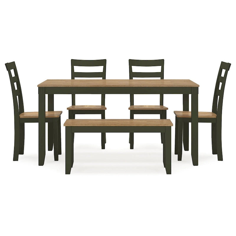 Tavolo da pranzo Signature Design by Ashley Gesthaven con 4 sedie e panca (set di 6)
