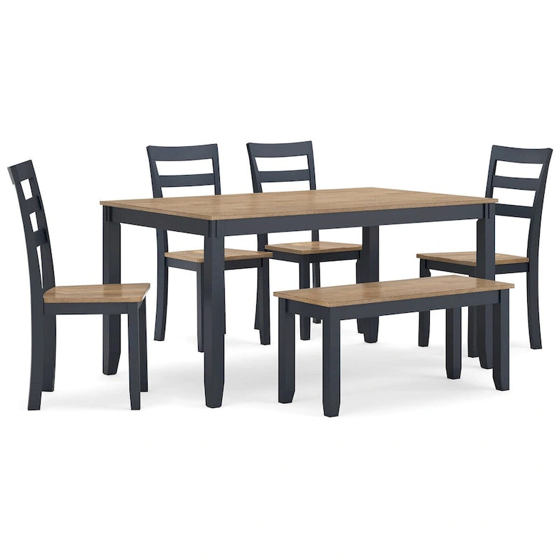 Tavolo da pranzo Signature Design by Ashley Gesthaven con 4 sedie e panca (set di 6)