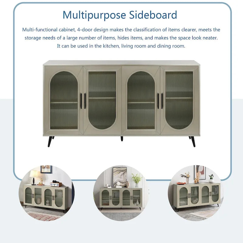 Mobile TV per televisori da 65+ pollici, mobile TV in legno con armadietto e ripiani regolabili, console multimediale per soggiorno e camera da letto