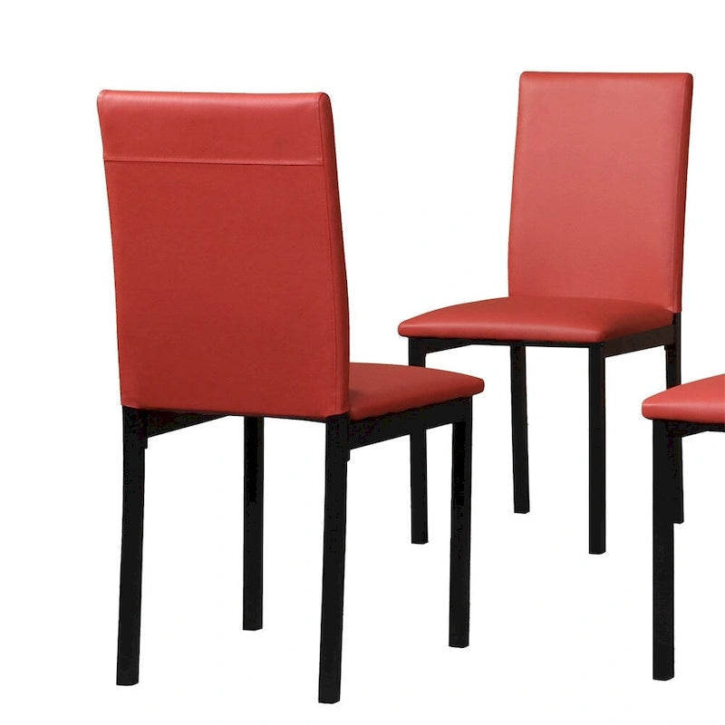 Sedie da Pranzo con Telaio in Metallo e Seduta in Similpelle, Set da 4