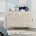 Organizzatore per dispensa in legno con 2 ante e 3 cassetti con ripiani regolabili, mobile contenitore per soggiorno e cucina