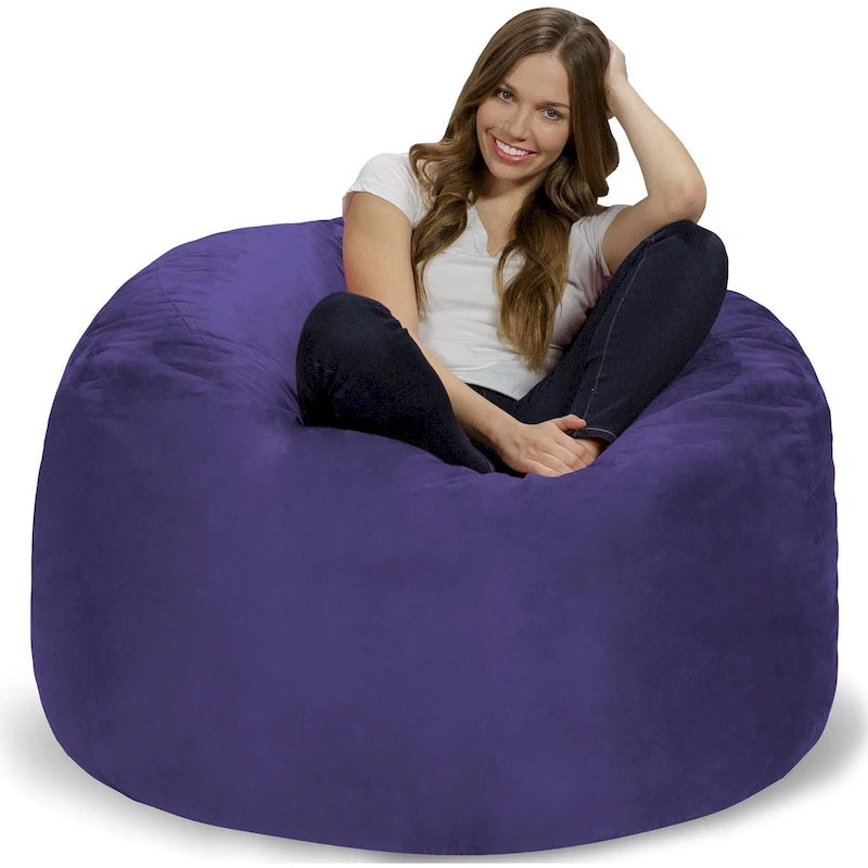 Pouf Géant 120cm en Mousse à Mémoire de Forme Housse Amovible
