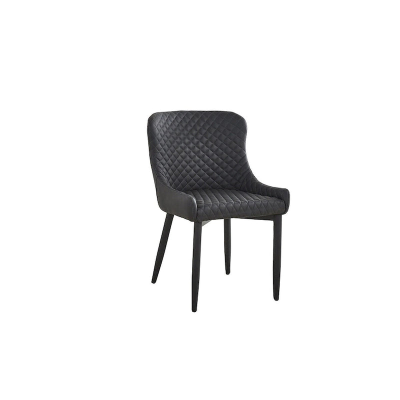 Sedie da pranzo in pelle PU con seduta e schienale trapuntati, set da 4
