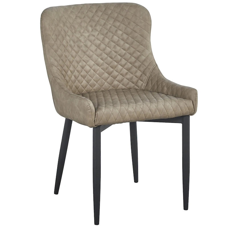 Sedie da pranzo in pelle PU con seduta e schienale trapuntati, set da 4