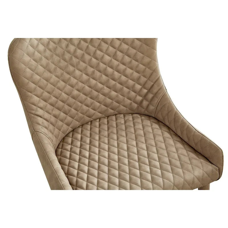 Sedie da pranzo in pelle PU con seduta e schienale trapuntati, set da 4