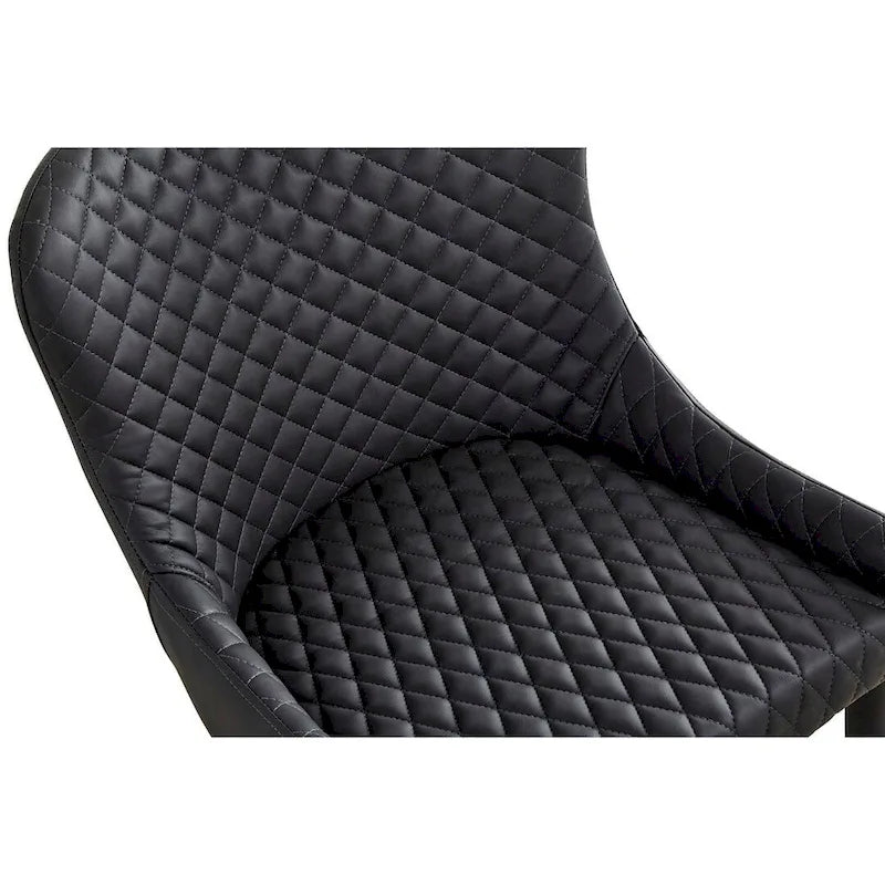 Sedie da pranzo in pelle PU con seduta e schienale trapuntati, set da 4