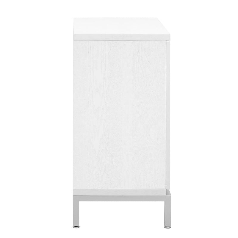 Credenza Armadietto con impiallacciatura in legno massello e struttura in metallo per soggiorno, ingresso