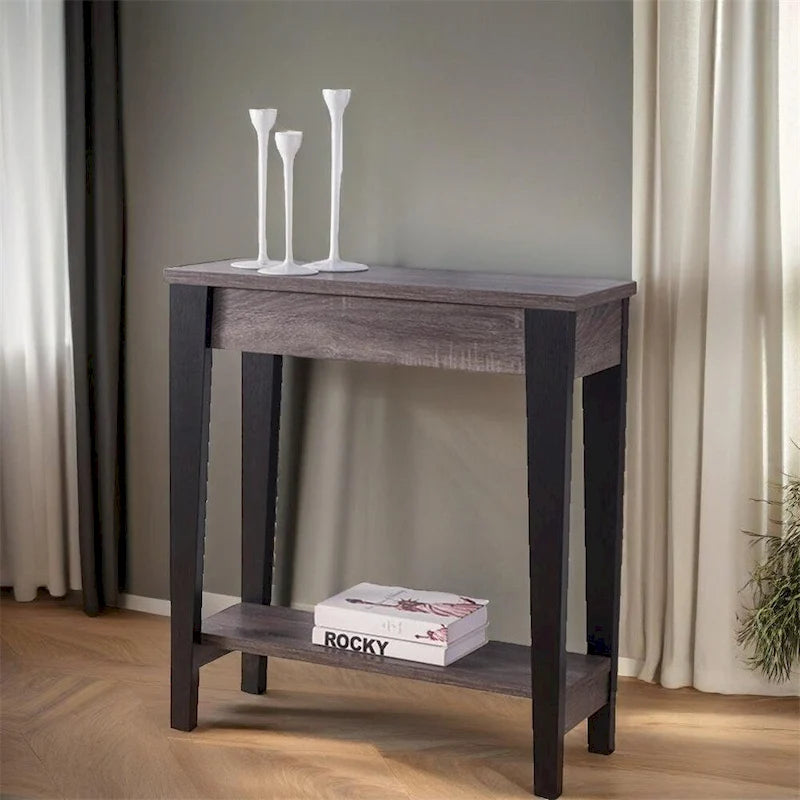 Console moderna con ripiano inferiore e gambe affusolate