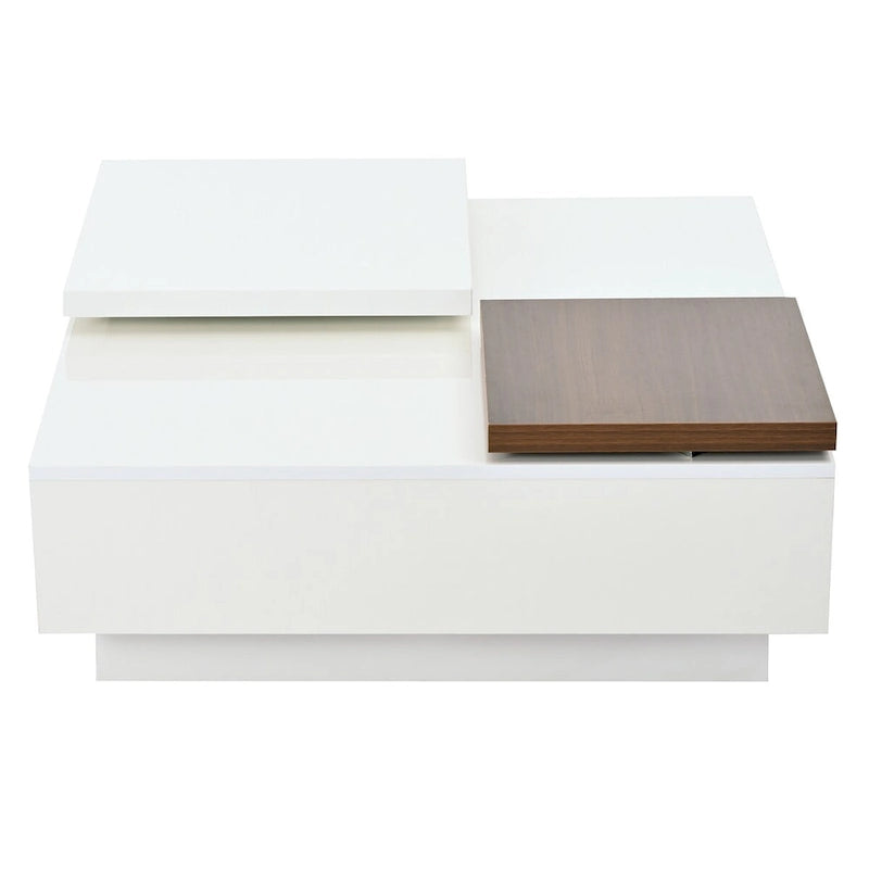 Tavolino da Caffè Moderno Quadrato in Legno