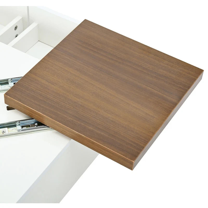 Tavolino da Caffè Moderno Quadrato in Legno