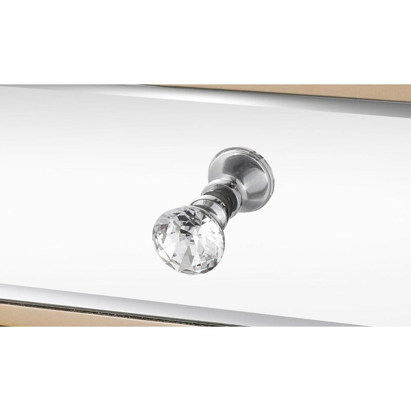 L 19.7 x P 15 x A 26 Specchio Champagne Armadietto a tre cassetti, Comodino multifunzione