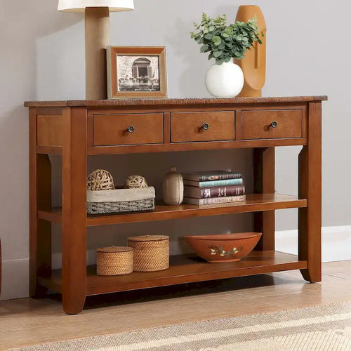Console en bois massif de pin de 48 pouces