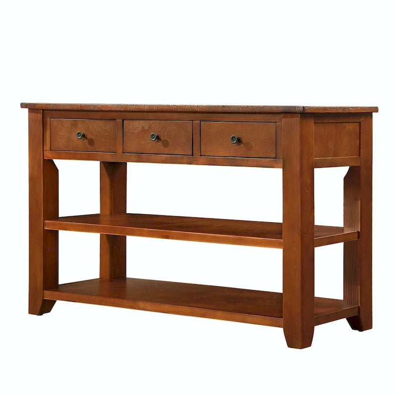 Consolle con piano in legno massello di pino da 48 pollici