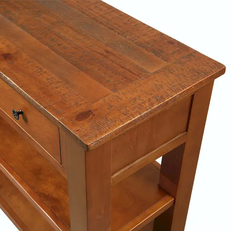 Consolle con piano in legno massello di pino da 48 pollici